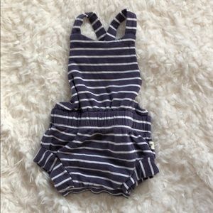 Monica + Andy Purple Stripped Romper